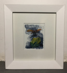 Jumping Beetle | Original Acrylic on Canvas 6 x 8 cm
